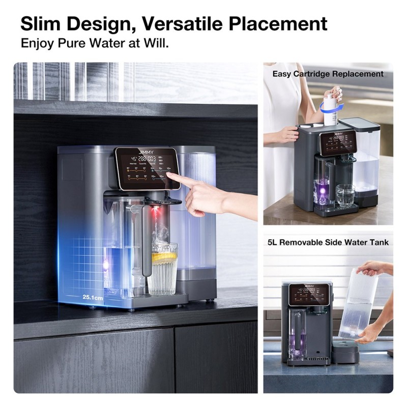 JIMMY R9 Aanrecht-omgekeerde osmose waterzuiveraar, 7 temperatuurinstellingen, UV-sterilisatietechnologie, TDS-monitor