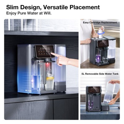 JIMMY R9 Aanrecht-omgekeerde osmose waterzuiveraar, 7 temperatuurinstellingen, UV-sterilisatietechnologie, TDS-monitor