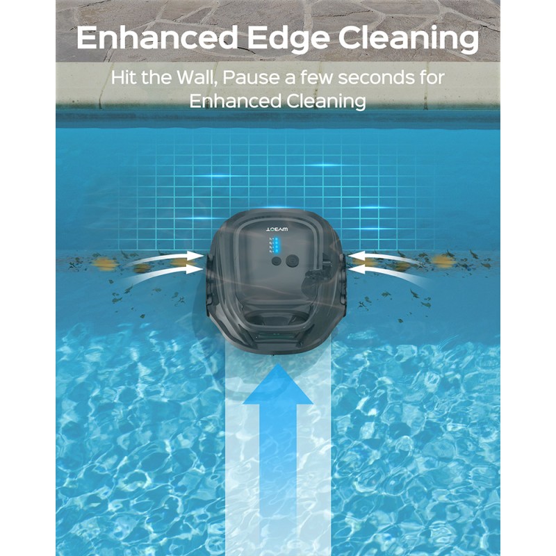 WYBOT A1 Cordless Pool Robot Vacuum  Double Filters  120min Runtime  2 5H Fast Charging  for Above Ground Flat-Bottom Pools  Bla