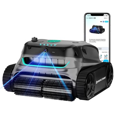 WYBOT S2 Vision Cordless Robotic Pool Cleaner  AI Learning with Vision Camera Navigation  8-in-1 Cleaning Modes 