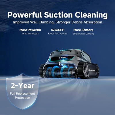 WYBOT S2 Vision Cordless Robotic Pool Cleaner  AI Learning with Vision Camera Navigation  8-in-1 Cleaning Modes 