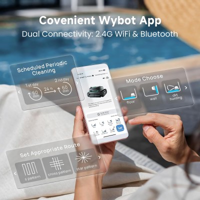 WYBOT S2 Vision Cordless Robotic Pool Cleaner  AI Learning with Vision Camera Navigation  8-in-1 Cleaning Modes 