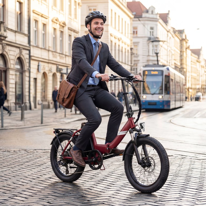 S3 Pro Red EU Plug Step-Thru 20in 48V27Ah 250W E-Bike
