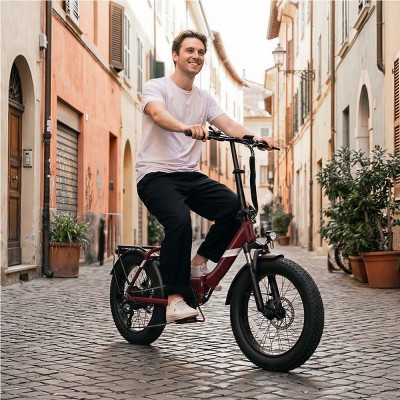 S3 Pro Red EU Plug Step-Thru 20in 48V27Ah 250W E-Bike