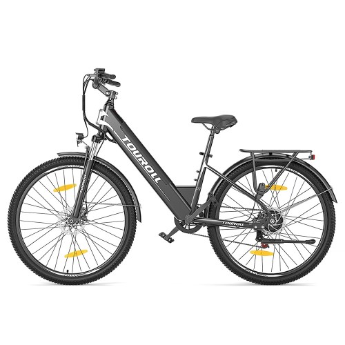 Bicicletă Electrică Trekking Touroll J1 ST, Motor 250W, Baterie 15,6Ah, Autonomie 100 Km – Negru 2