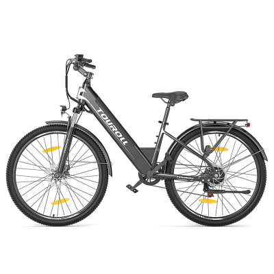 Bicicletă Electrică Trekking Touroll J1 ST, Motor 250W, Baterie 15,6Ah, Autonomie 100 Km – Negru
