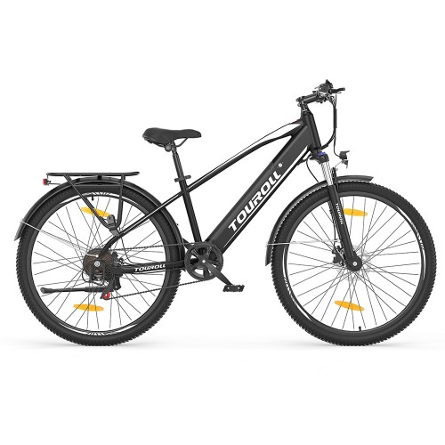 Bicicletă Electrică Trekking Touroll J1, Autonomie 100 Km, Sistem de Transmisie Shimano 7 Trepte – Negru