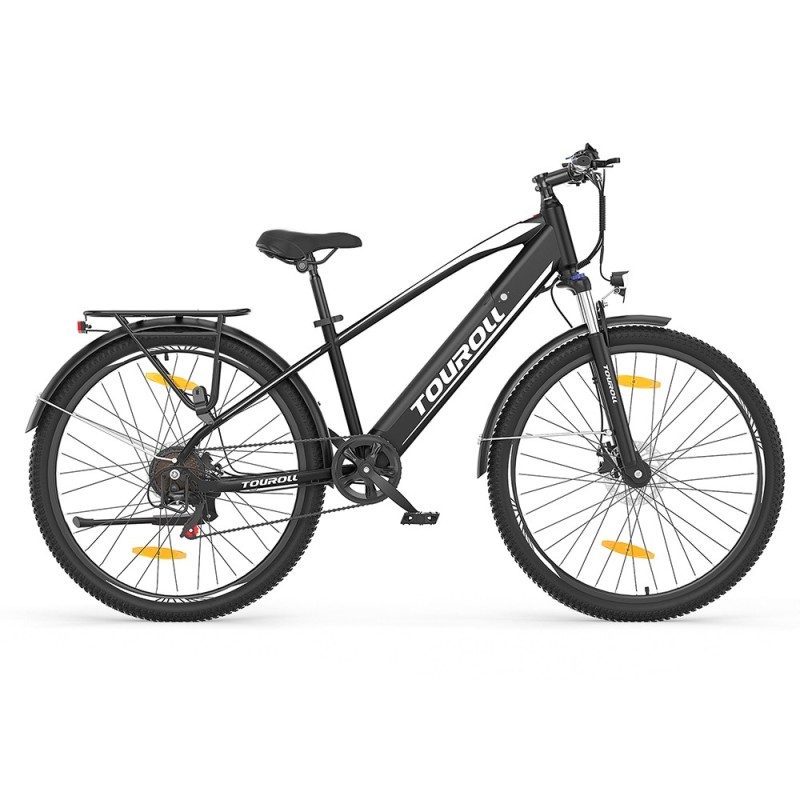 Bicicletă Electrică Trekking Touroll J1, Autonomie 100 Km, Sistem de Transmisie Shimano 7 Trepte – Negru