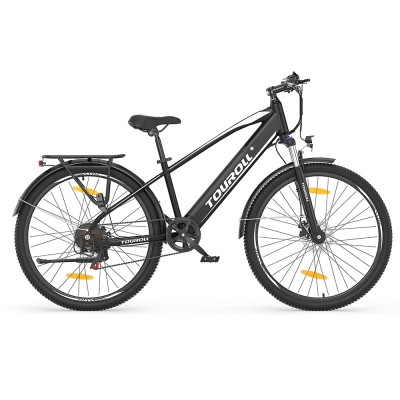 Bicicletă Electrică Trekking Touroll J1, Autonomie 100 Km, Sistem de Transmisie Shimano 7 Trepte – Negru
