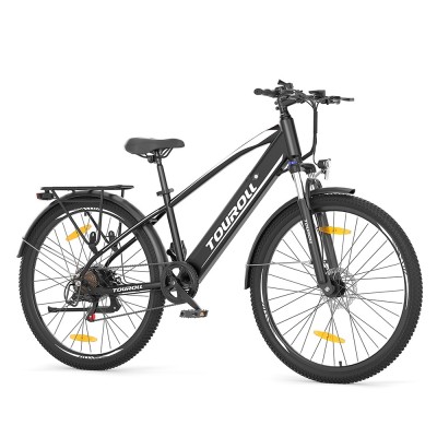 Bicicletă Electrică Trekking Touroll J1, Autonomie 100 Km, Sistem de Transmisie Shimano 7 Trepte – Negru