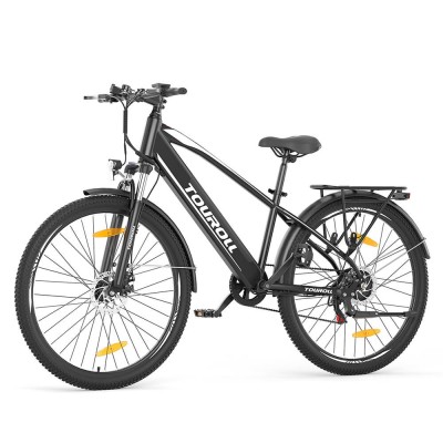 Bicicletă Electrică Trekking Touroll J1, Autonomie 100 Km, Sistem de Transmisie Shimano 7 Trepte – Negru