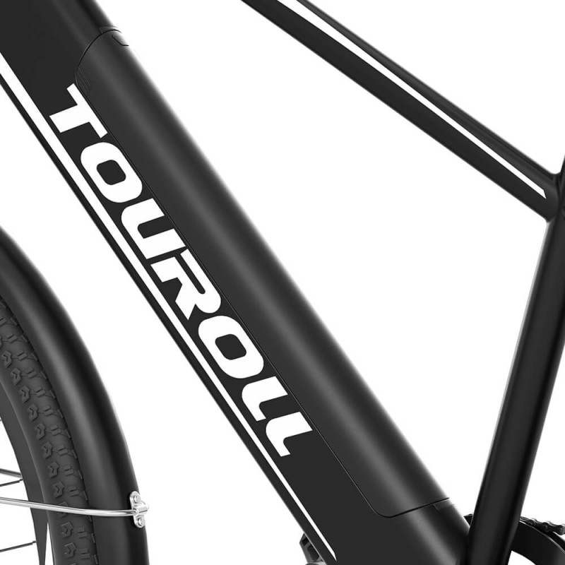 Bicicletă Electrică Trekking Touroll J1, Autonomie 100 Km, Sistem de Transmisie Shimano 7 Trepte – Negru