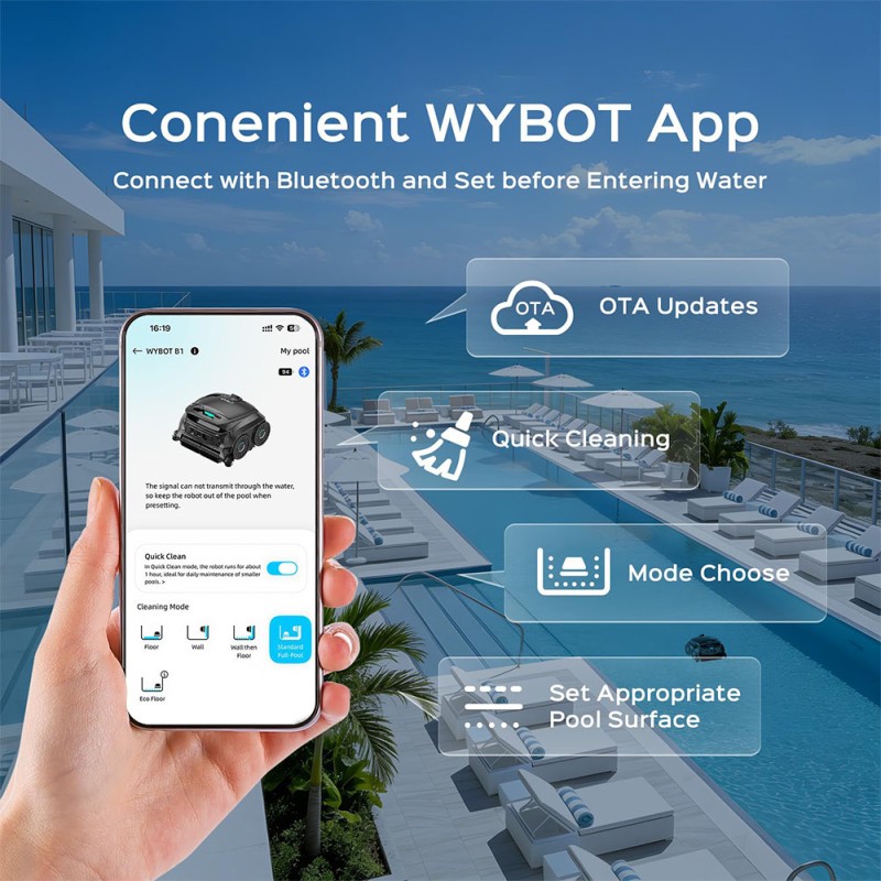WYBOT B1 Cordless Robotic Pool Cleaner  Full Pool Cleaning  Edge 