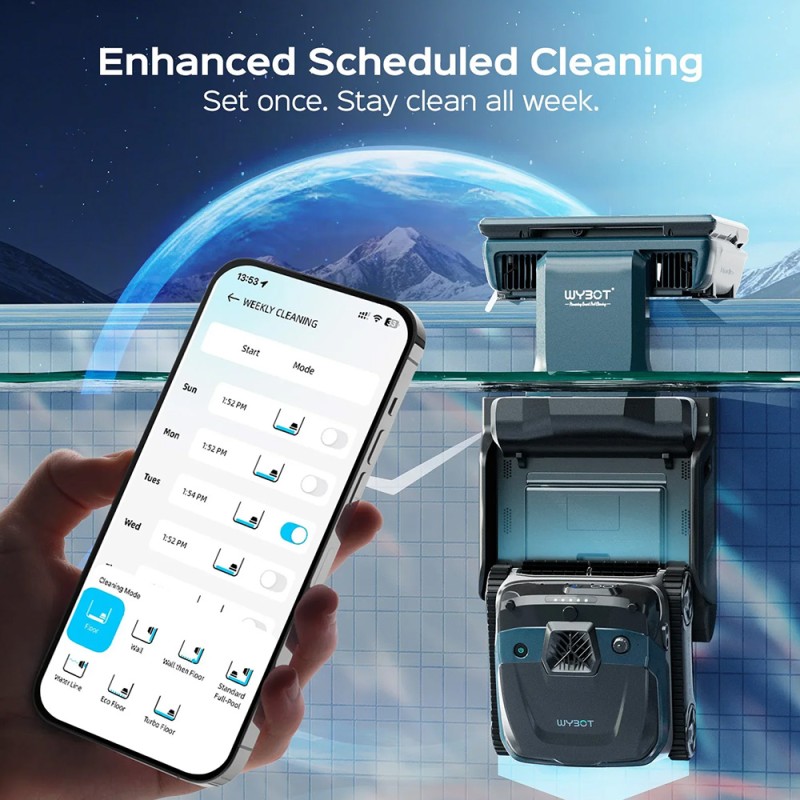 WYBOT S3 Cordless Robotic Pool Cleaner  3D Mapping 