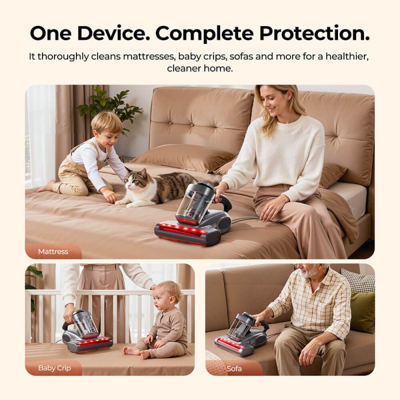 JIGOO J300 Pro Smart Dual-Cup Mattress Vacuum Cleaner EU