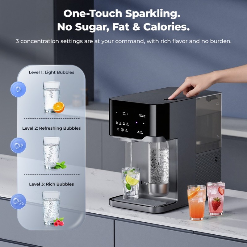 Hydrofast C300 RO Waterzuiveraar voor op het aanrecht, met UV-sterilisatie, ijskoud en bruiswater dispenser