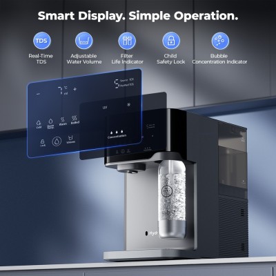 Hydrofast C300 RO Waterzuiveraar voor op het aanrecht, met UV-sterilisatie, ijskoud en bruiswater dispenser