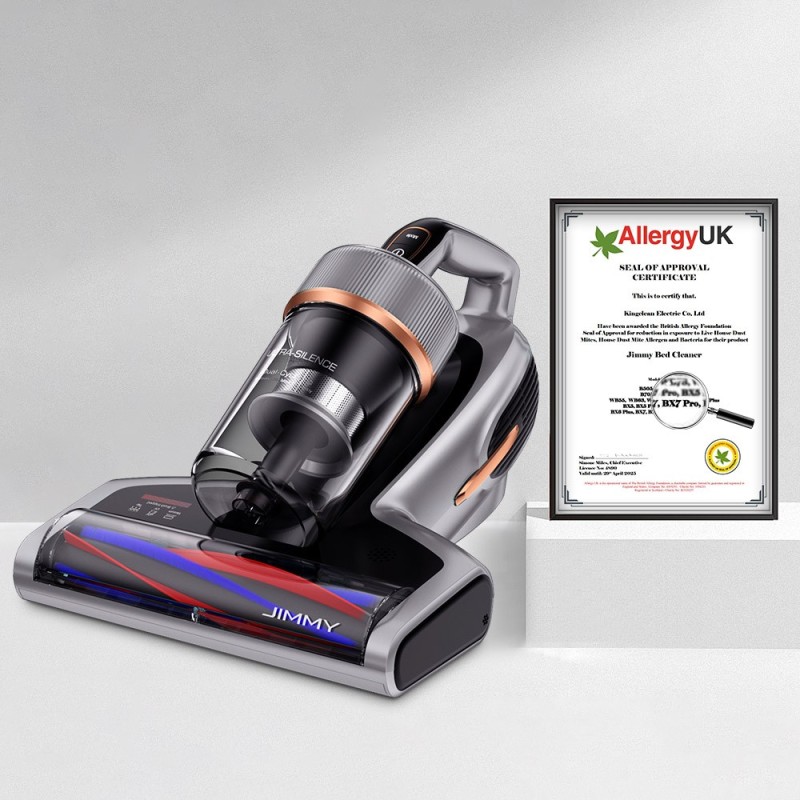 Jimmy BX7 Pro matrasstofzuiger, UV-C-licht en ultrasoon, 700W, 16Kpa zuigkracht, huisstofmijtsensor - Grijs