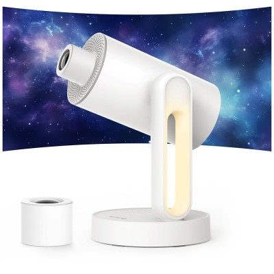 Proiector ETOE Starfish, rezoluție nativă 720P, 300 ANSI lumeni, rotație continuă de 140°, lampă de noapte colorată