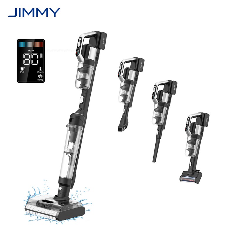 JIMMY PW11 Pro 460W 4-in-1 draadloze stofzuiger en vloerreiniger, 21KPa zuigkracht, dubbele reiniging met dubbele borstelrollen