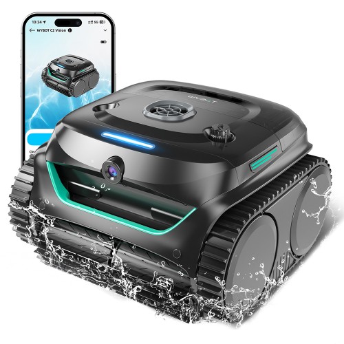 WYBOT C2 Vision Draadloze Zwembadrobot, Slimme Vision-navigatie, App-bediening, 180 minuten accuduur