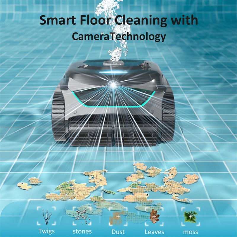 WYBOT C2 Vision Draadloze Zwembadrobot, Slimme Vision-navigatie, App-bediening, 180 minuten accuduur