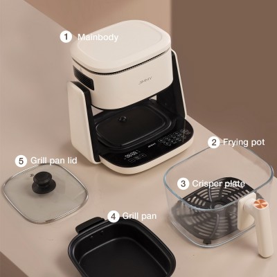 JIMMY AF3 2-in-1 Airfryer, 4L kijkvenster, touchscreen, 8 voorgeprogrammeerde menu's, minder vet, gezonde maaltijden
