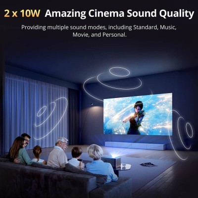 Proiector Android TV ETOE Whale Pro, rezoluție nativă 1080P, 1500 ANSI lumeni, focalizare automată, corecție automată trapez