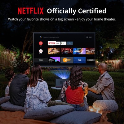 Proiector Android TV ETOE Whale Pro, rezoluție nativă 1080P, 1500 ANSI lumeni, focalizare automată, corecție automată trapez