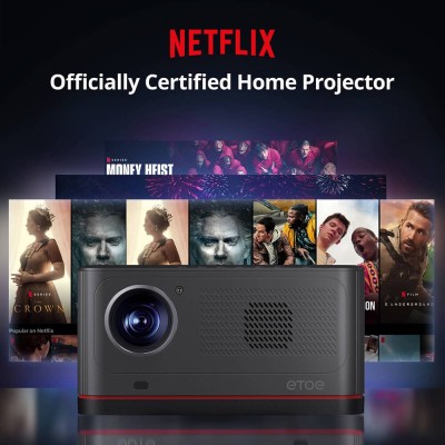 Proiector Android TV ETOE Whale Pro, rezoluție nativă 1080P, 1500 ANSI lumeni, focalizare automată, corecție automată trapez
