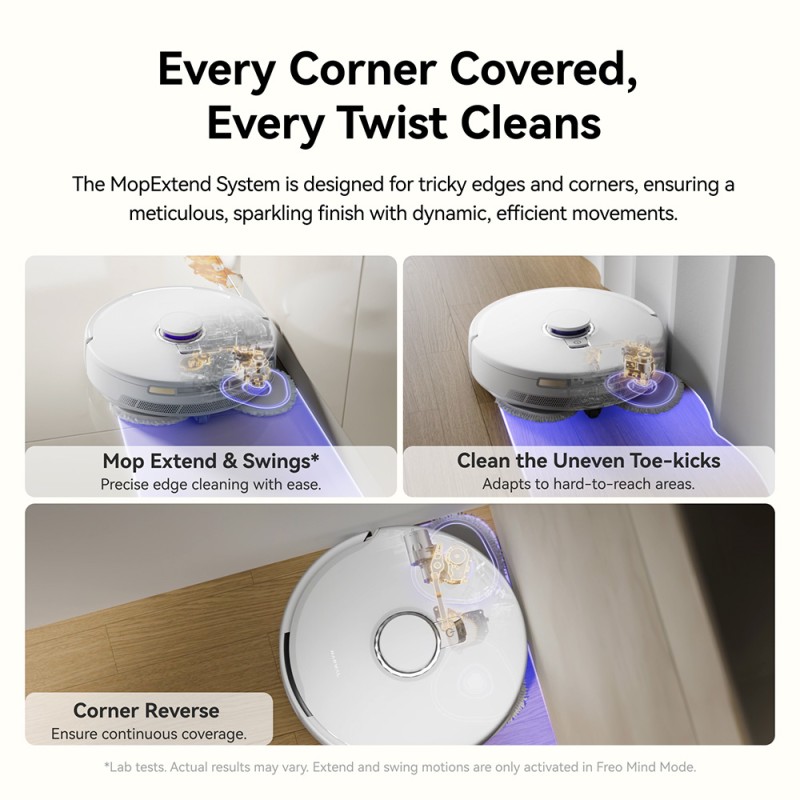 Narwal Freo X10 Pro robotstofzuiger, klitvrije robotmop, krachtige zuigkracht van 11000Pa, zelflegend - Wit