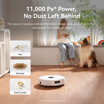 Narwal Freo X10 Pro robotstofzuiger, klitvrije robotmop, krachtige zuigkracht van 11000Pa, zelflegend - Wit