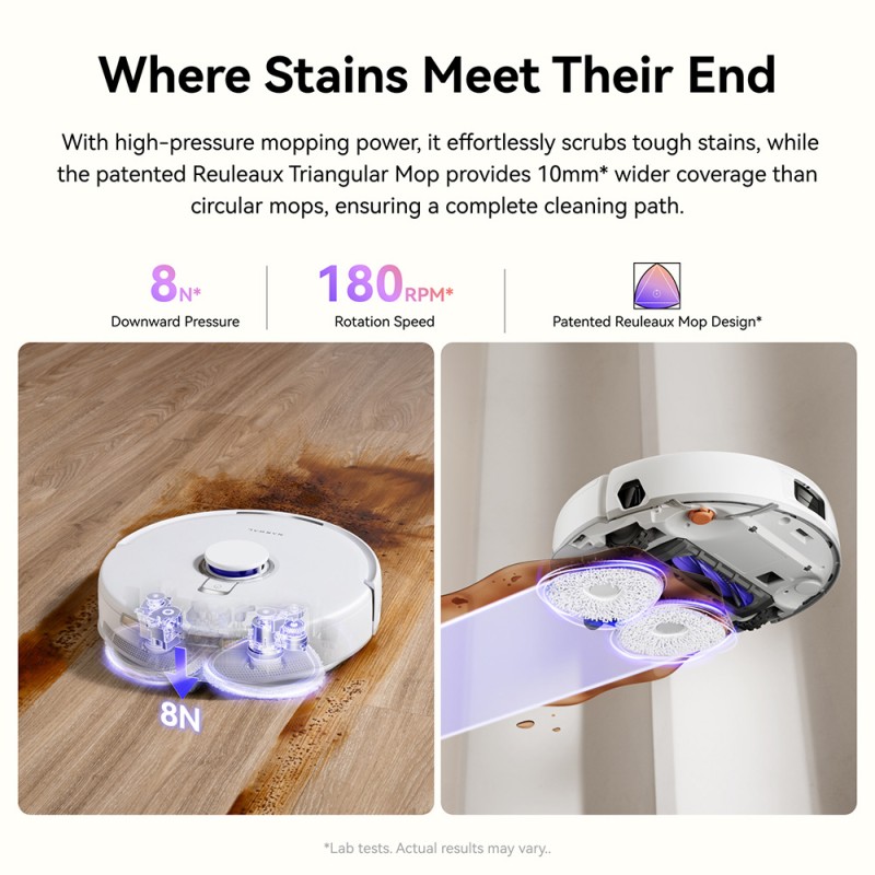 Narwal Freo X10 Pro robotstofzuiger, klitvrije robotmop, krachtige zuigkracht van 11000Pa, zelflegend - Wit