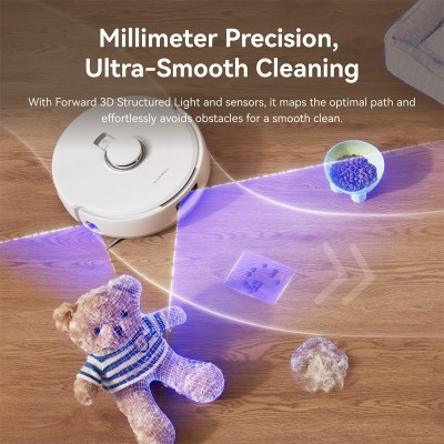 Narwal Freo X10 Pro robotstofzuiger, klitvrije robotmop, krachtige zuigkracht van 11000Pa, zelflegend - Wit