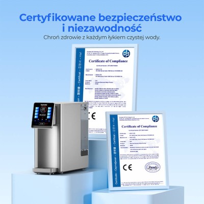 Hydrofast W100 Aanrecht-waterzuiveraar, direct heet water met RO-filtratie en slimme temperatuurregeling