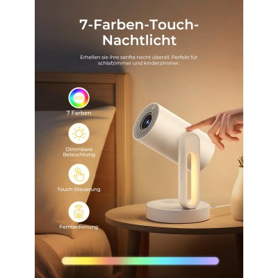 Proiector inteligent ETOE Starfish Plus, Google TV și certificat Netflix, lampă de noapte ambientală