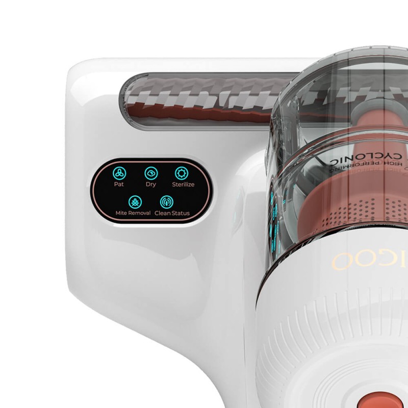 JIGOO J200 matrasstofzuiger met geïntegreerd dubbel reservoirsysteem, 13 kPa zuigkracht, UV-lamp en 60℃ hete lucht - Wit