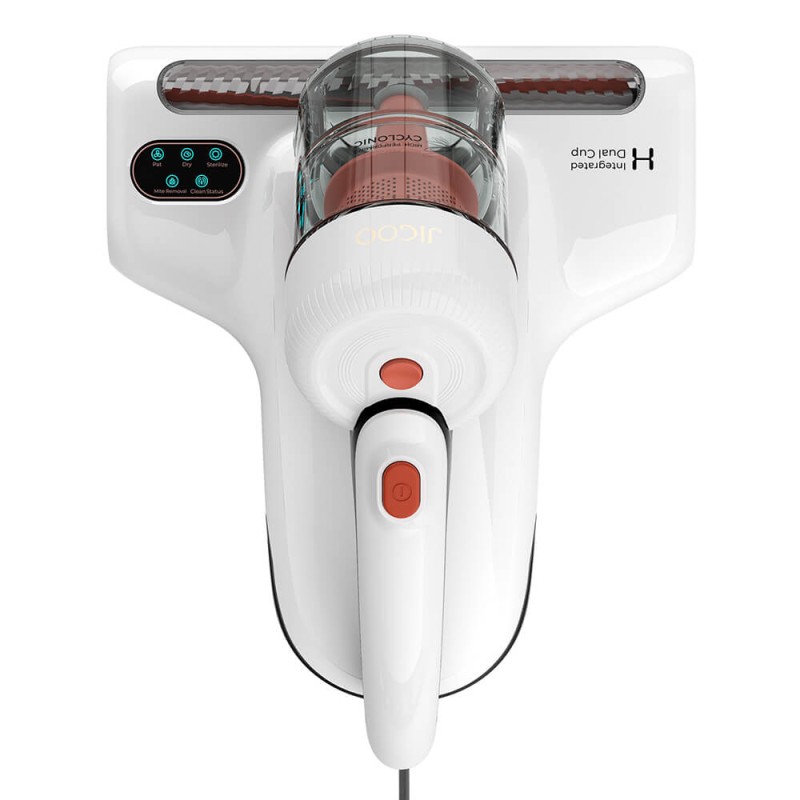 JIGOO J200 matrasstofzuiger met geïntegreerd dubbel reservoirsysteem, 13 kPa zuigkracht, UV-lamp en 60℃ hete lucht - Wit
