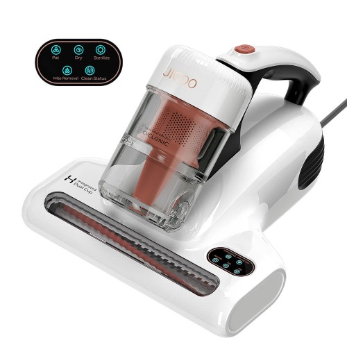 JIGOO J200 matrasstofzuiger met geïntegreerd dubbel reservoirsysteem, 13 kPa zuigkracht, UV-lamp en 60℃ hete lucht - Wit