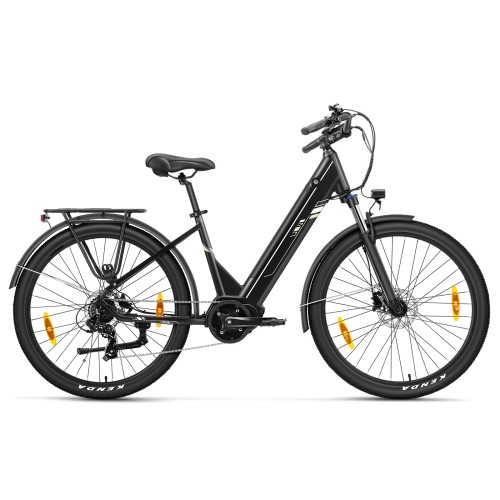 Bicicletă electrică Touroll Urbano 3, motor central cu cuplu 70 Nm, autonomie max. 120 Km - Gri