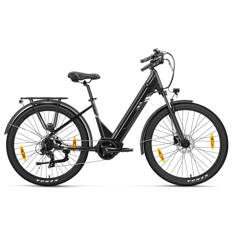 Bicicletă electrică Touroll Urbano 3, motor central cu cuplu 70 Nm, autonomie max. 120 Km - Gri