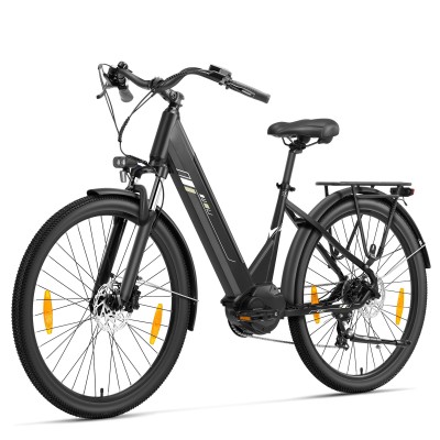 Bicicletă electrică Touroll Urbano 3, motor central cu cuplu 70 Nm, autonomie max. 120 Km - Gri